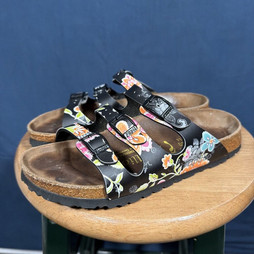 Papillio Birkenstock Shoes Womens Size 5 Florida Sandals Comfort Floral Slide